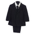 Baby Boys Black Jacket Vest Tie Pocket Square Shirt Pant 5 Pc Suit 6-24M - SophiasStyle.com